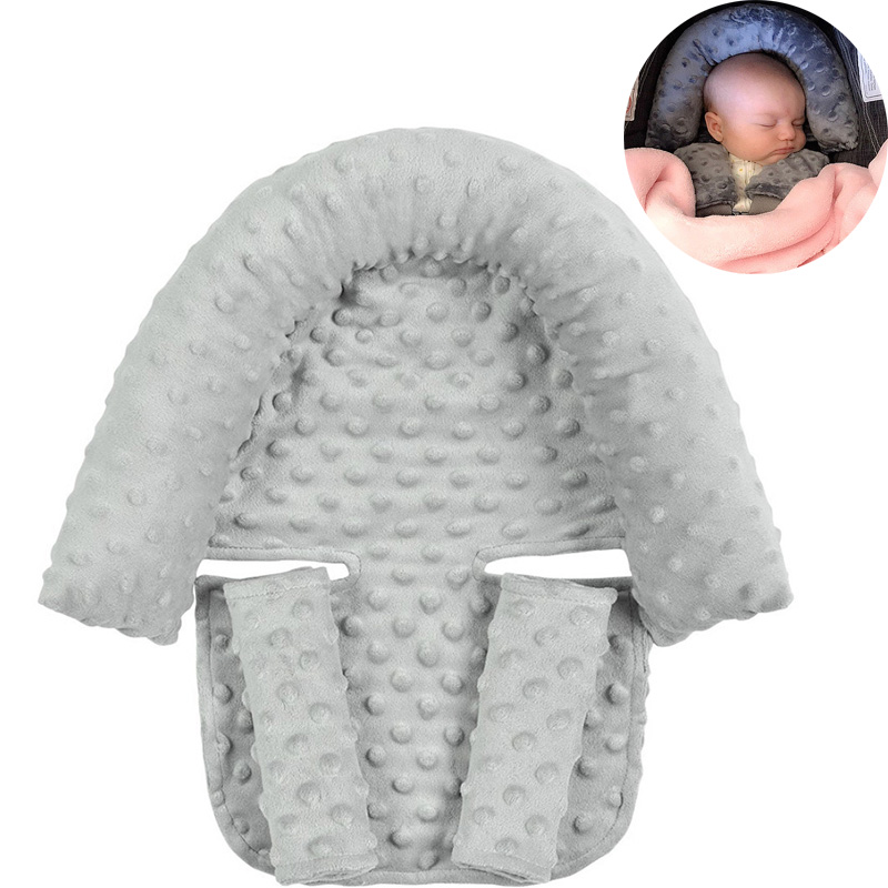 Infant Car Seat Cover - หมอนรองศีรษะและคอสำหรับเด็กทารกและเด็กวัยหัดเดิน พร้อมปลอกสายรัด หมอนรองสำหรับเดินทาง ป้องกันคอสำหรับเบาะนั่งในรถเด็ก